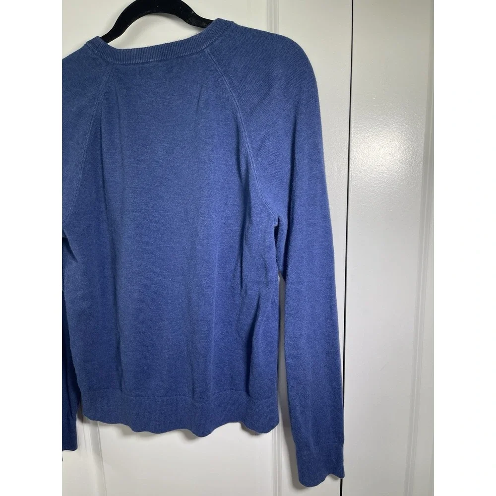 Banana Republic Long Sleeve Crewneck‎ 100% Cotton Slub Sweater Blue Men's Medium